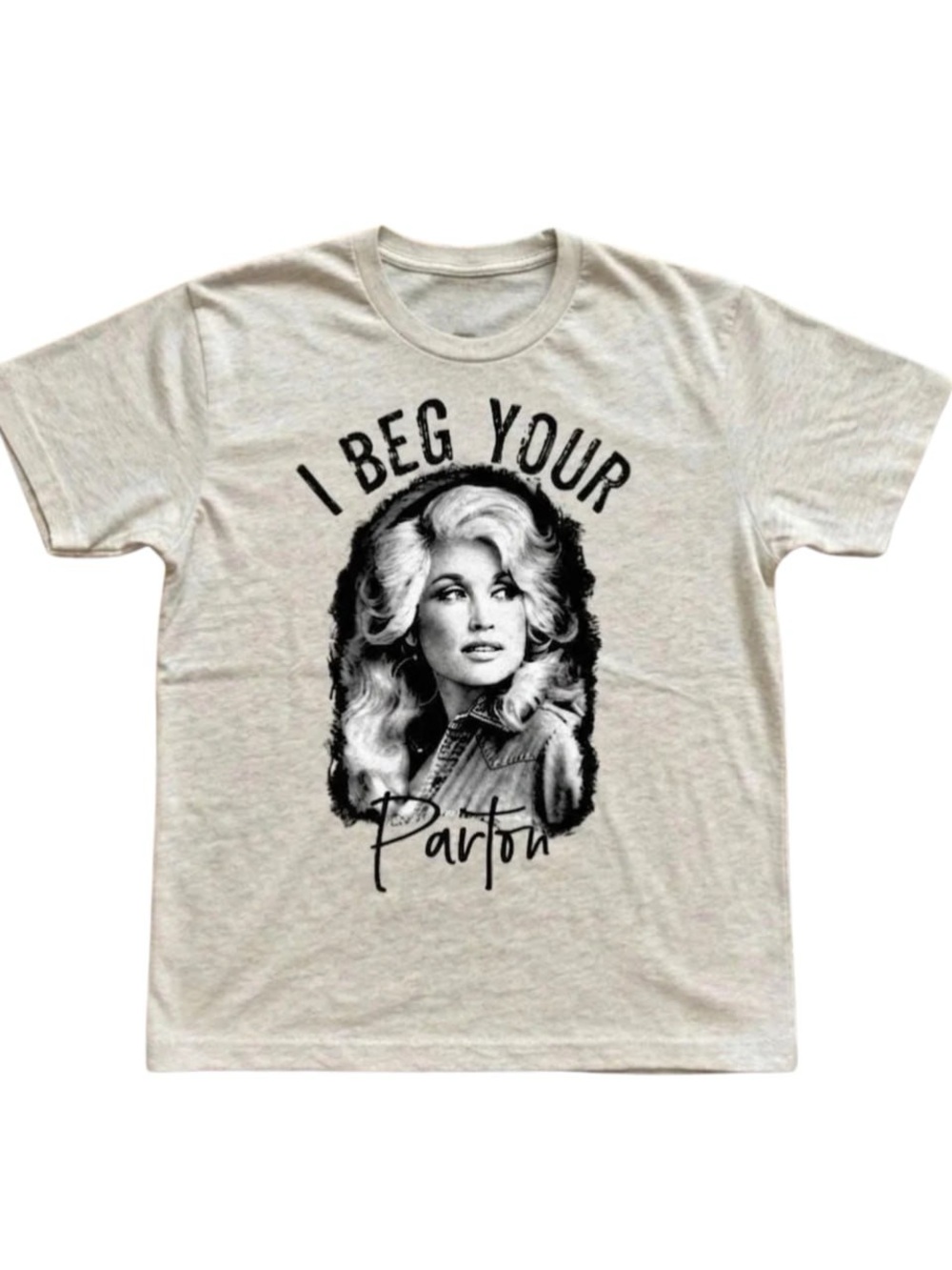 Cream Women's Graphic Tee with Black Portrait Print